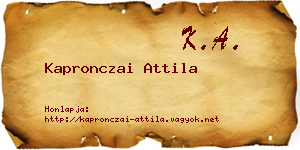 Kapronczai Attila névjegykártya