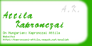 attila kapronczai business card